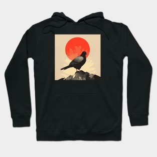 Japanese minimalist majestic pigeon poster Hoodie